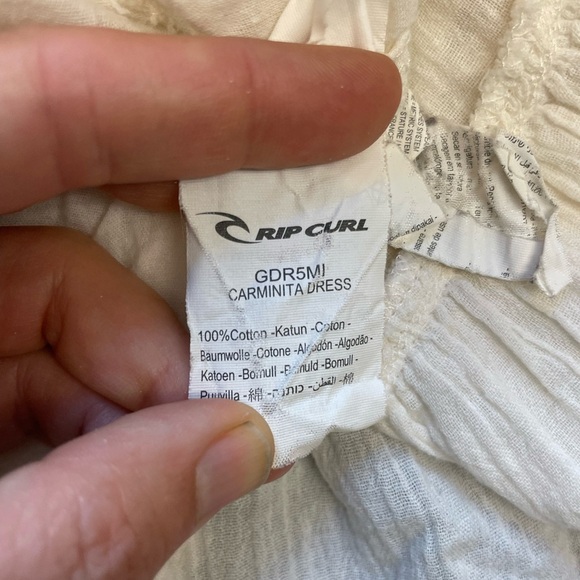 Ripcurl Carmanita 100% Cotton Halter tie embroidered white womens dress Small - Picture 10 of 10